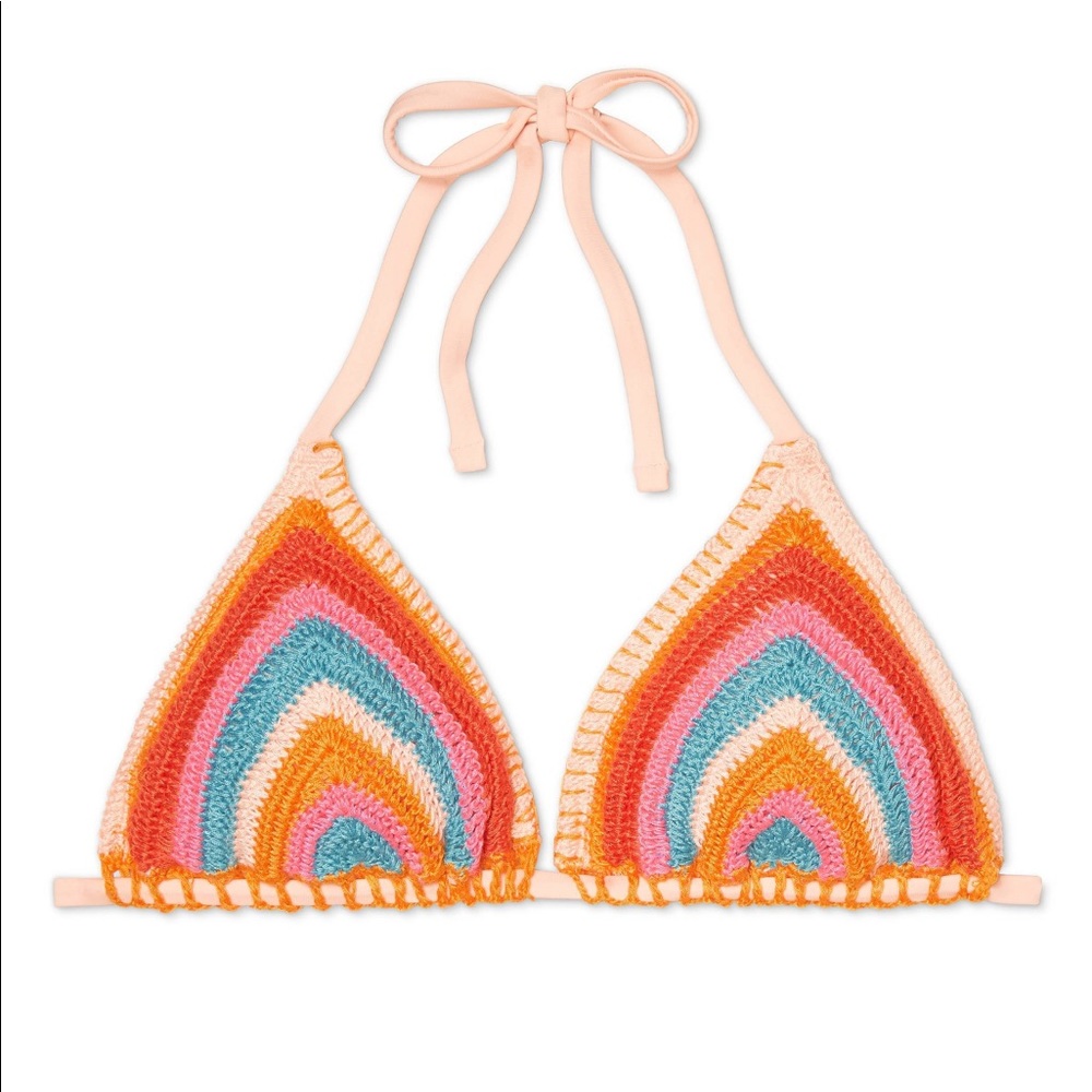 NWT Xhilaration Crocheted Triangle Bikini Top M